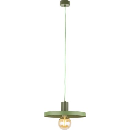 Lámpara colgante SILA 1xE27/15W/230V diá. 30 cm verde