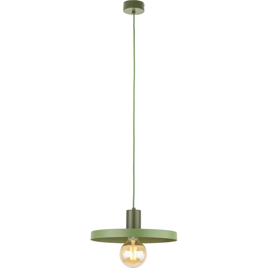 Lámpara colgante SILA 1xE27/15W/230V diá. 30 cm verde