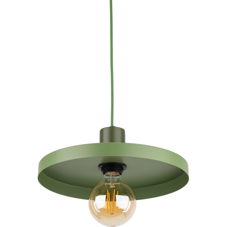 Lámpara colgante SILA 1xE27/15W/230V diá. 30 cm verde