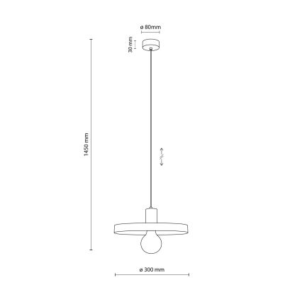 Lámpara colgante SILA 1xE27/15W/230V diá. 30 cm verde