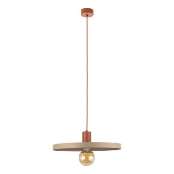 Lámpara colgante SILA 1xE27/15W/230V diá. 40 cm beige/color ladrillo