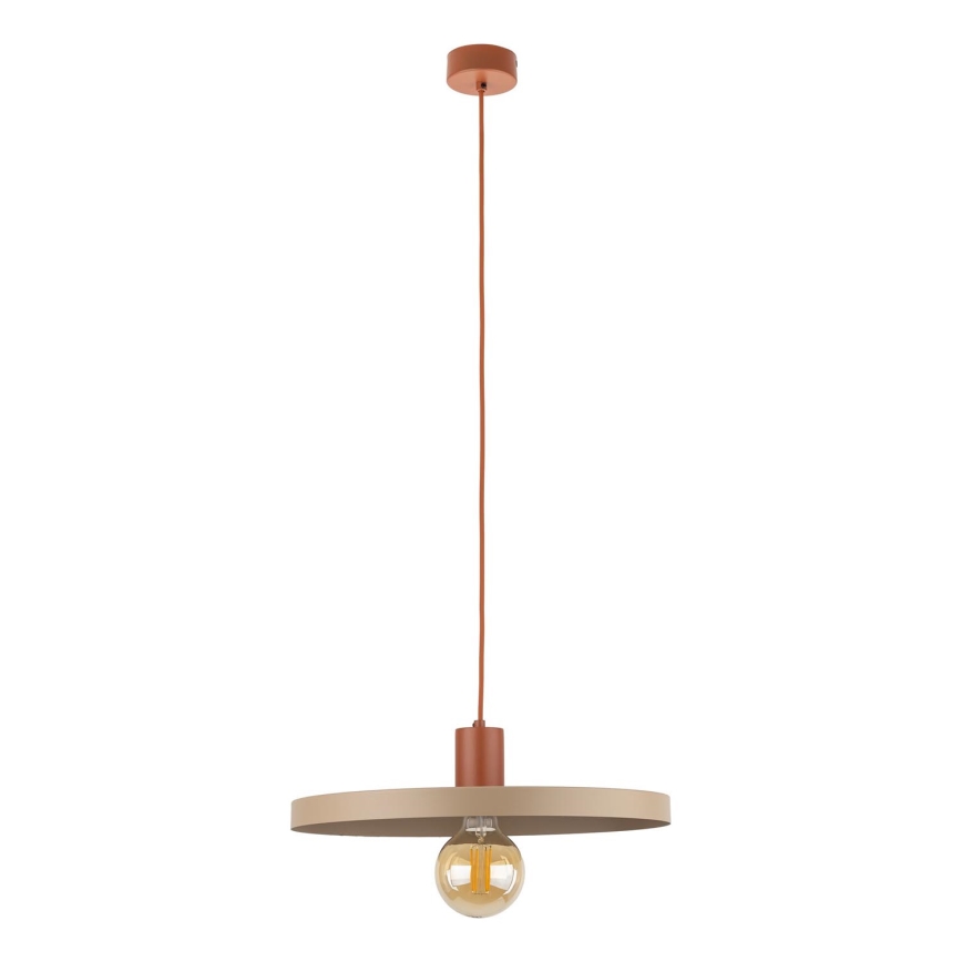 Lámpara colgante SILA 1xE27/15W/230V diá. 40 cm beige/color ladrillo