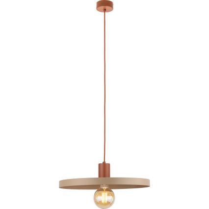 Lámpara colgante SILA 1xE27/15W/230V diá. 40 cm beige/color ladrillo