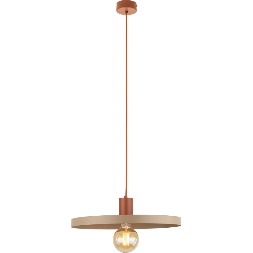 Lámpara colgante SILA 1xE27/15W/230V diá. 40 cm beige/color ladrillo
