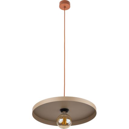 Lámpara colgante SILA 1xE27/15W/230V diá. 40 cm beige/color ladrillo