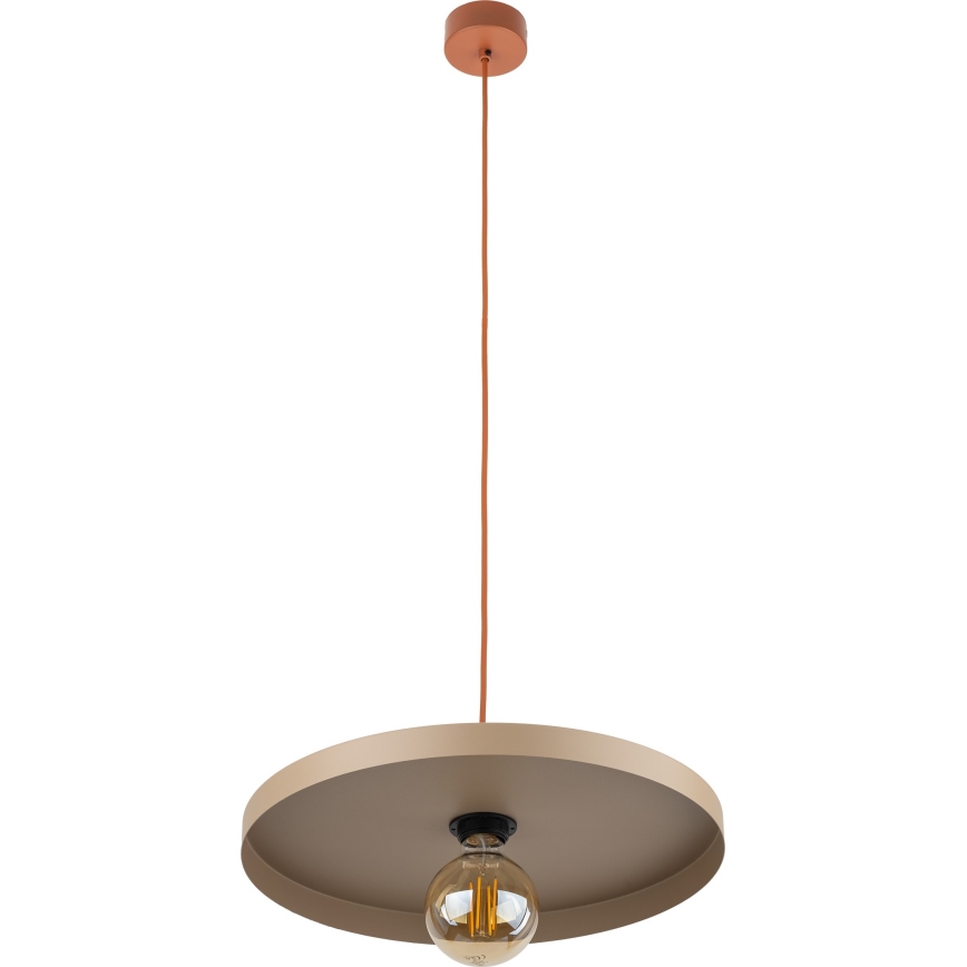 Lámpara colgante SILA 1xE27/15W/230V diá. 40 cm beige/color ladrillo