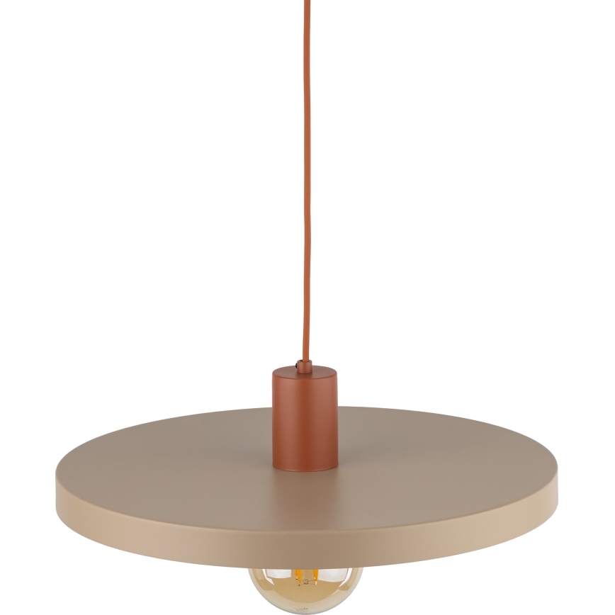Lámpara colgante SILA 1xE27/15W/230V diá. 40 cm beige/color ladrillo