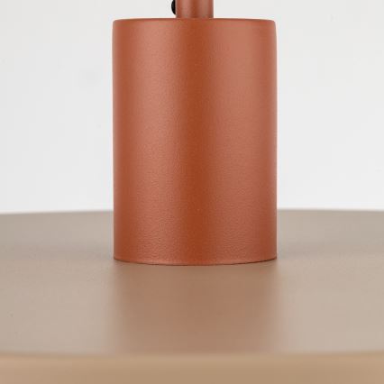 Lámpara colgante SILA 1xE27/15W/230V diá. 40 cm beige/color ladrillo