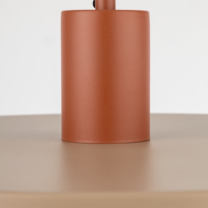 Lámpara colgante SILA 1xE27/15W/230V diá. 40 cm beige/color ladrillo