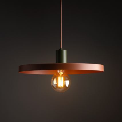 Lámpara colgante SILA 1xE27/15W/230V diá. 40 cm color ladrillo/verde