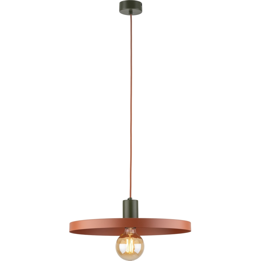 Lámpara colgante SILA 1xE27/15W/230V diá. 40 cm color ladrillo/verde