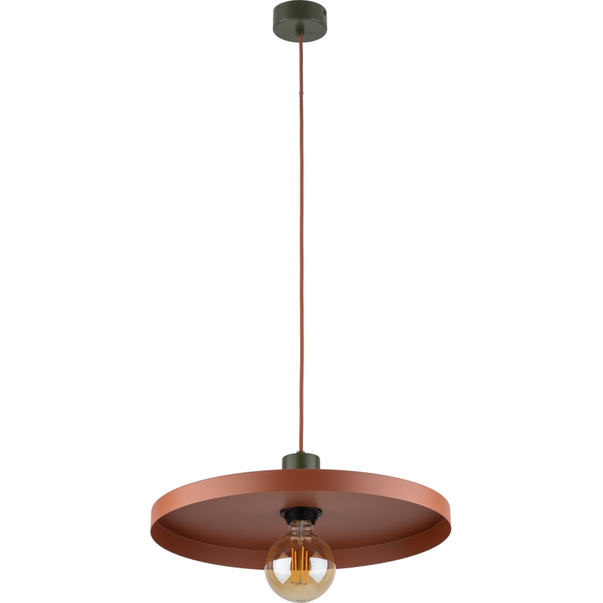 Lámpara colgante SILA 1xE27/15W/230V diá. 40 cm color ladrillo/verde