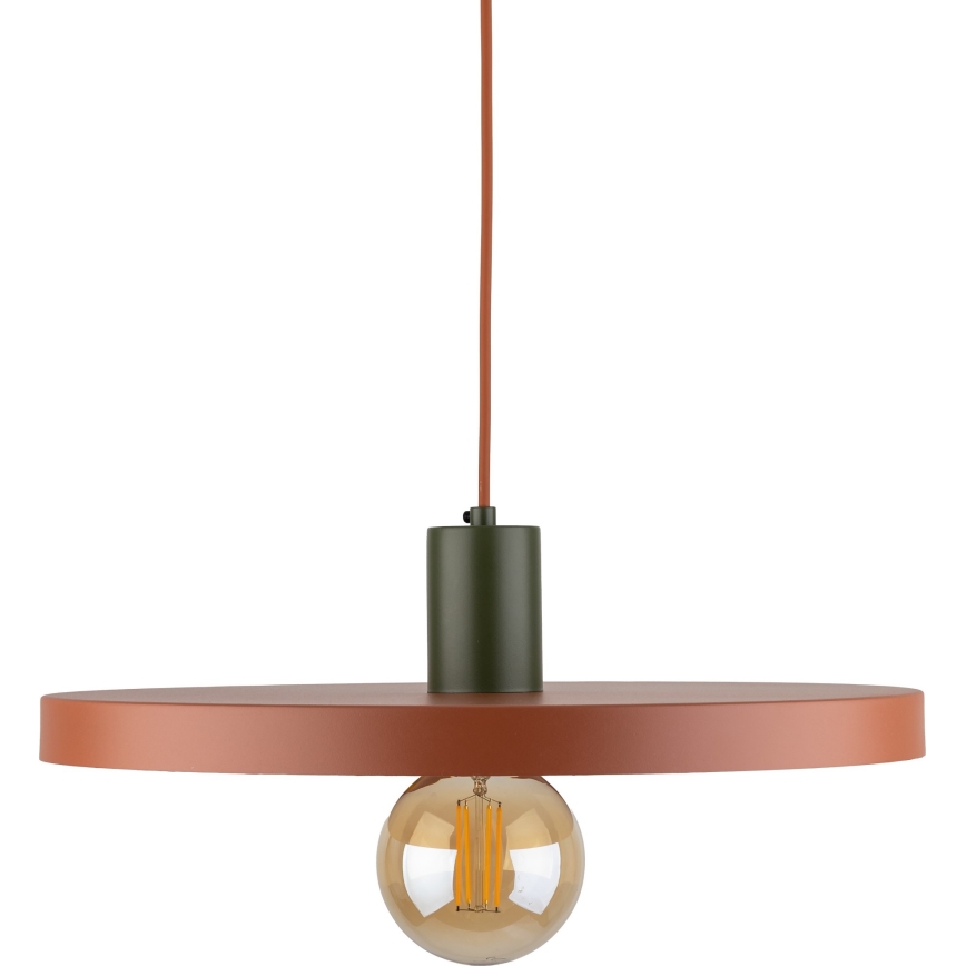 Lámpara colgante SILA 1xE27/15W/230V diá. 40 cm color ladrillo/verde