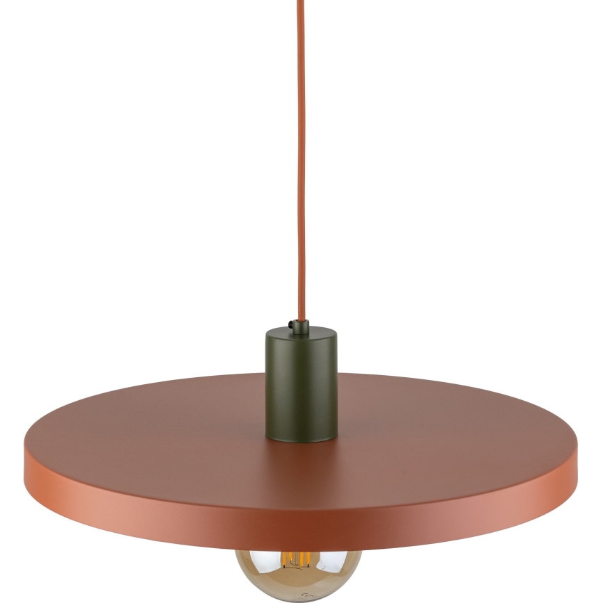 Lámpara colgante SILA 1xE27/15W/230V diá. 40 cm color ladrillo/verde