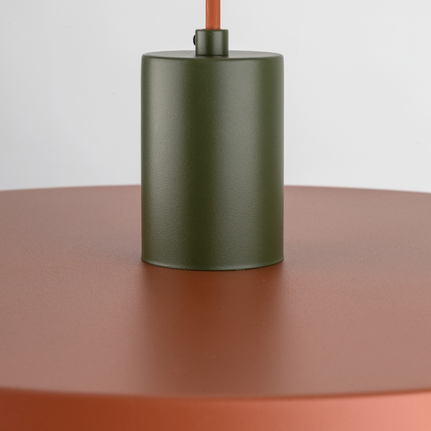 Lámpara colgante SILA 1xE27/15W/230V diá. 40 cm color ladrillo/verde