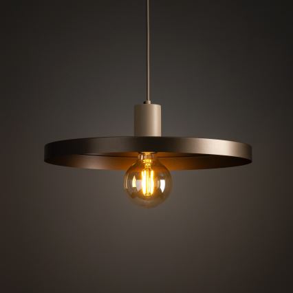 Lámpara colgante SILA 1xE27/15W/230V diá. 40 cm marrón/beige