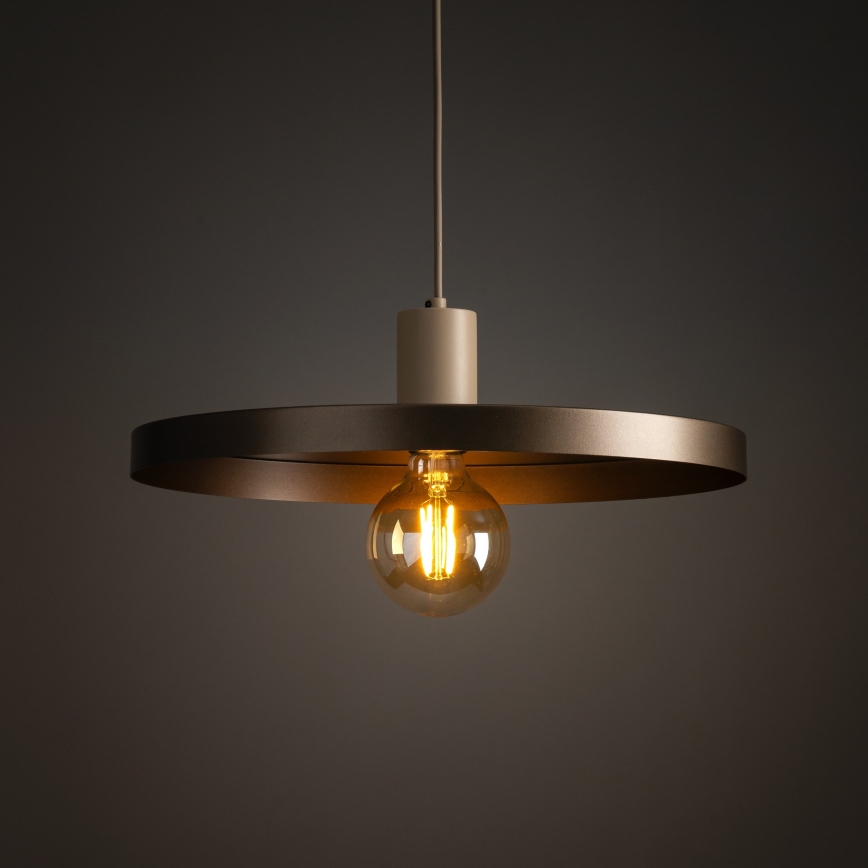 Lámpara colgante SILA 1xE27/15W/230V diá. 40 cm marrón/beige