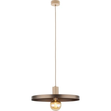 Lámpara colgante SILA 1xE27/15W/230V diá. 40 cm marrón/beige