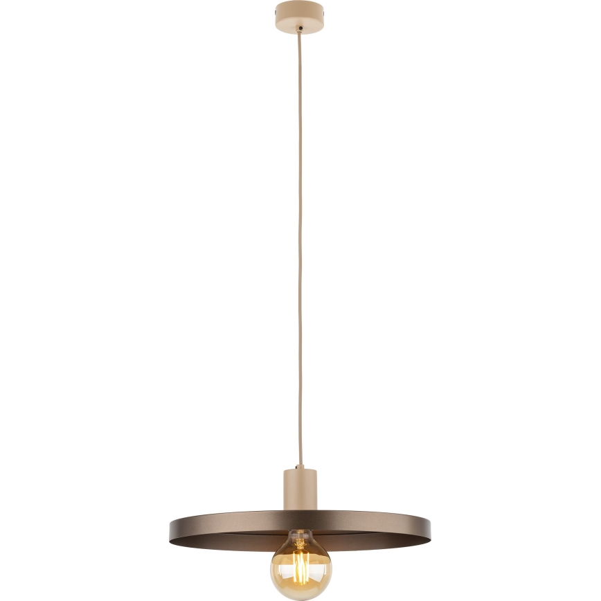 Lámpara colgante SILA 1xE27/15W/230V diá. 40 cm marrón/beige