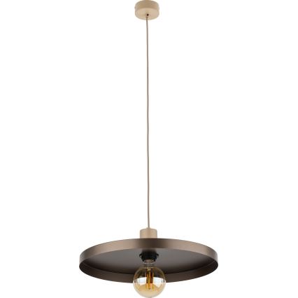 Lámpara colgante SILA 1xE27/15W/230V diá. 40 cm marrón/beige