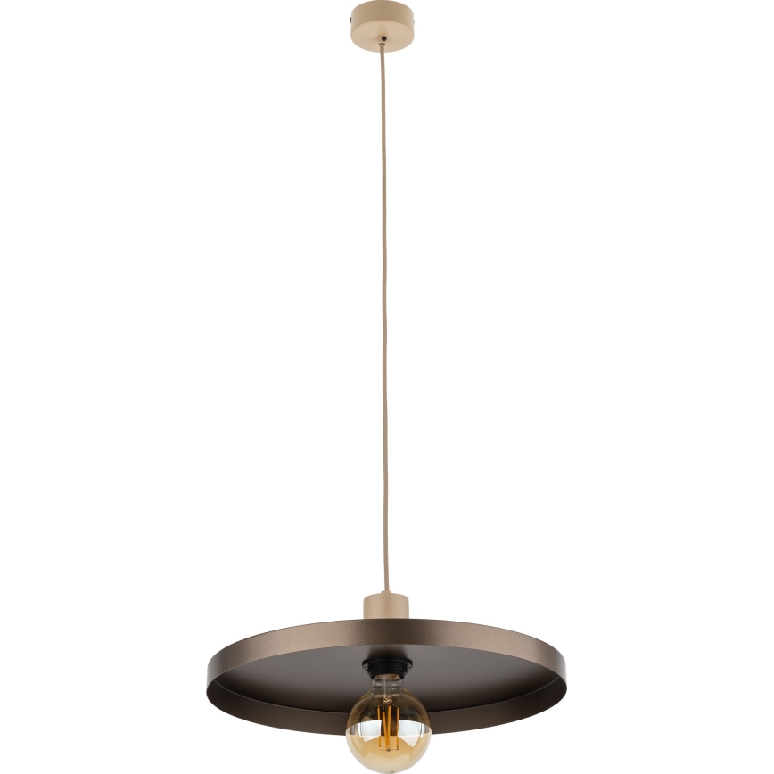Lámpara colgante SILA 1xE27/15W/230V diá. 40 cm marrón/beige