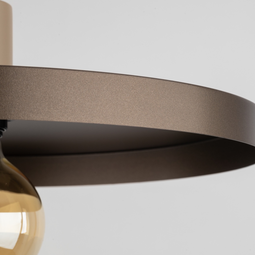 Lámpara colgante SILA 1xE27/15W/230V diá. 40 cm marrón/beige