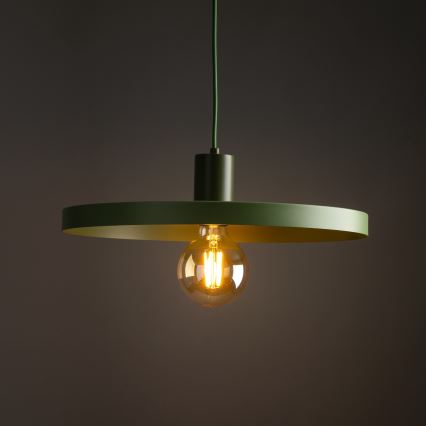 Lámpara colgante SILA 1xE27/15W/230V diá. 40 cm Verde