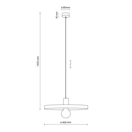 Lámpara colgante SILA 1xE27/15W/230V diá. 40 cm Verde
