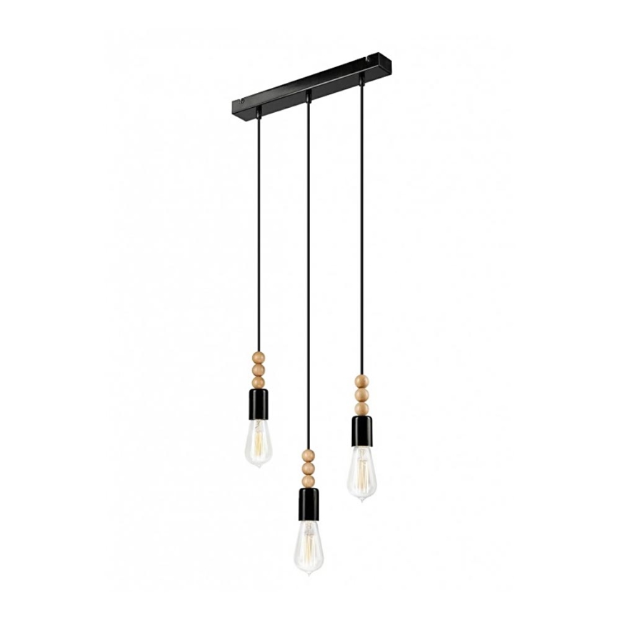Lámpara colgante SIMON 3xE27/60W/230V haya
