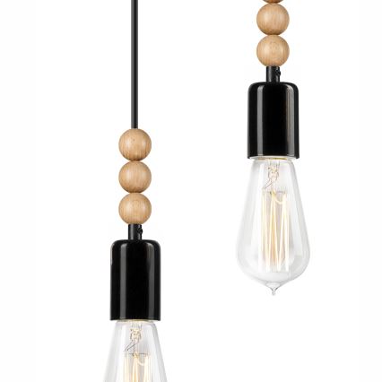 Lámpara colgante SIMON 3xE27/60W/230V haya