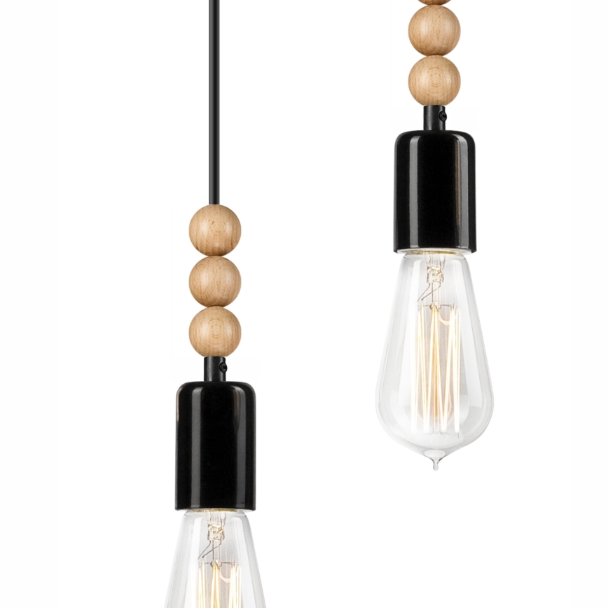 Lámpara colgante SIMON 3xE27/60W/230V haya