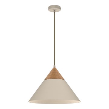 Lámpara colgante SINGLE 1xE27/15W/230V beige/haya