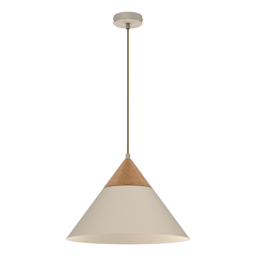 Lámpara colgante SINGLE 1xE27/15W/230V beige/haya