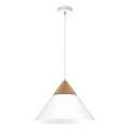 Lámpara colgante SINGLE 1xE27/15W/230V blanco/haya