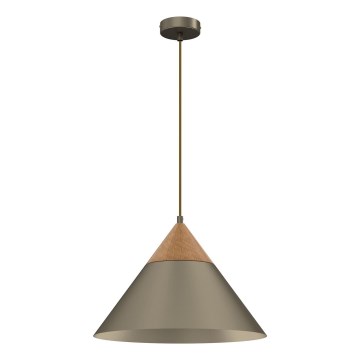 Lámpara colgante SINGLE 1xE27/15W/230V latón/haya