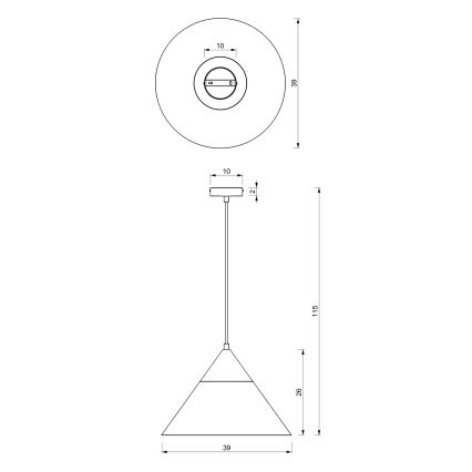 Lámpara colgante SINGLE 1xE27/15W/230V latón/haya