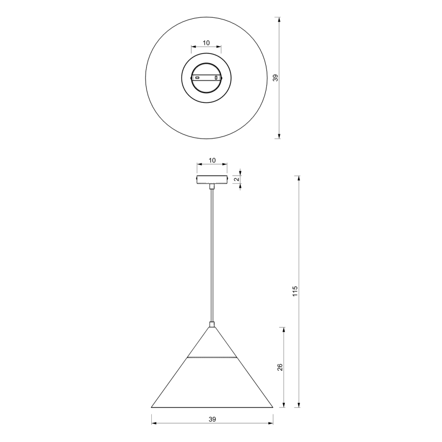 Lámpara colgante SINGLE 1xE27/15W/230V latón/haya