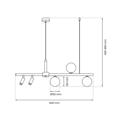 Lámpara colgante SIRIO 5xG9/25W/230V negro