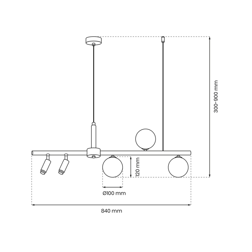 Lámpara colgante SIRIO 5xG9/25W/230V negro
