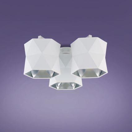 Lámpara colgante SIRO 3xE27/15W/230V blanco/plata