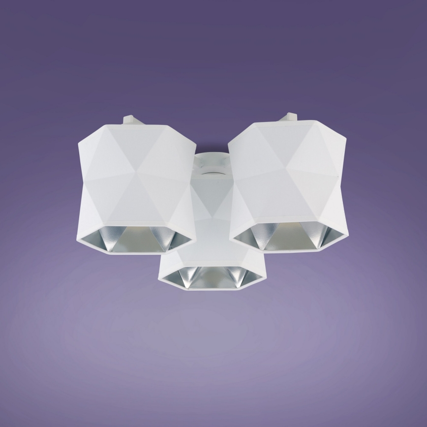 Lámpara colgante SIRO 3xE27/15W/230V blanco/plata