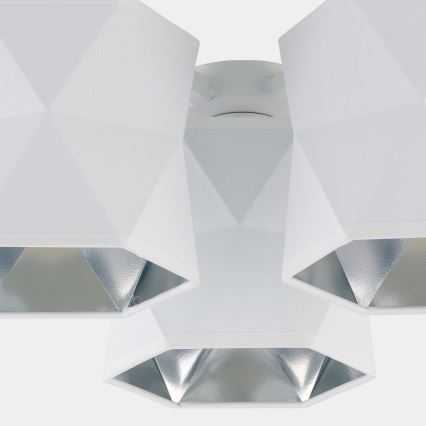 Lámpara colgante SIRO 3xE27/15W/230V blanco/plata