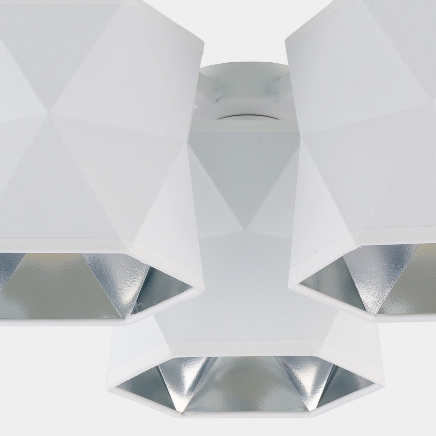 Lámpara colgante SIRO 3xE27/15W/230V blanco/plata
