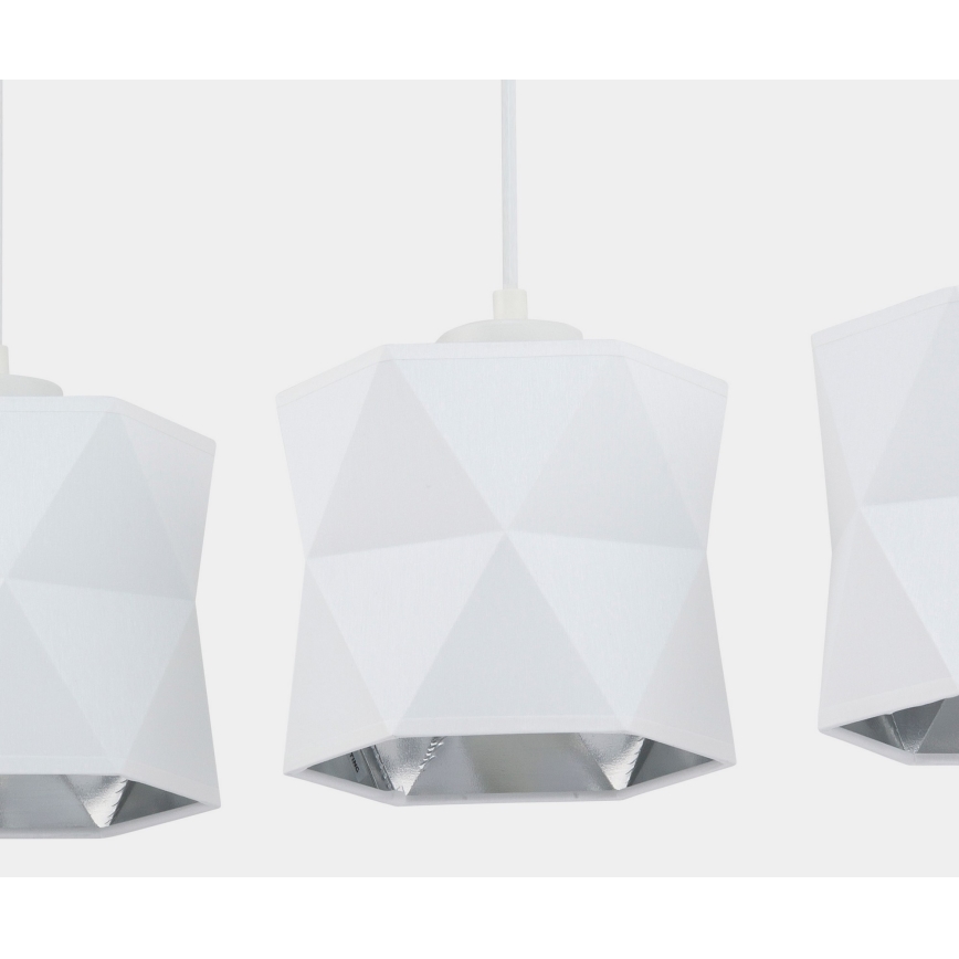 Lámpara colgante SIRO 3xE27/15W/230V blanco/plata