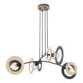 Lámpara colgante SKIVA 4xE27/15W/230V negro/beige