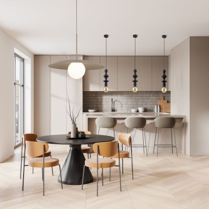 Lámpara colgante SLATE 1xE27/15W/230V diá. 65 cm beige