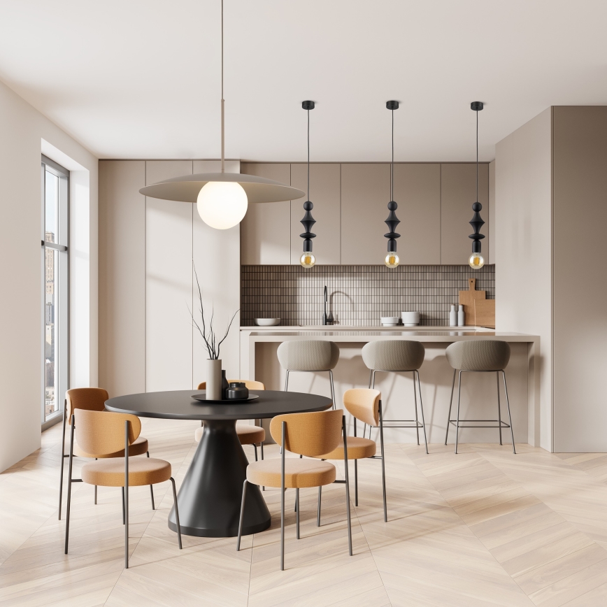 Lámpara colgante SLATE 1xE27/15W/230V diá. 65 cm beige