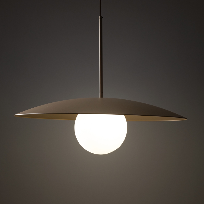 Lámpara colgante SLATE 1xE27/15W/230V diá. 65 cm beige