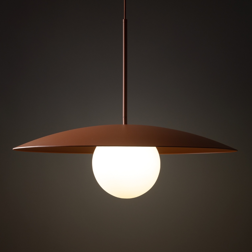 Lámpara colgante SLATE 1xE27/15W/230V diá. 65 cm color ladrillo