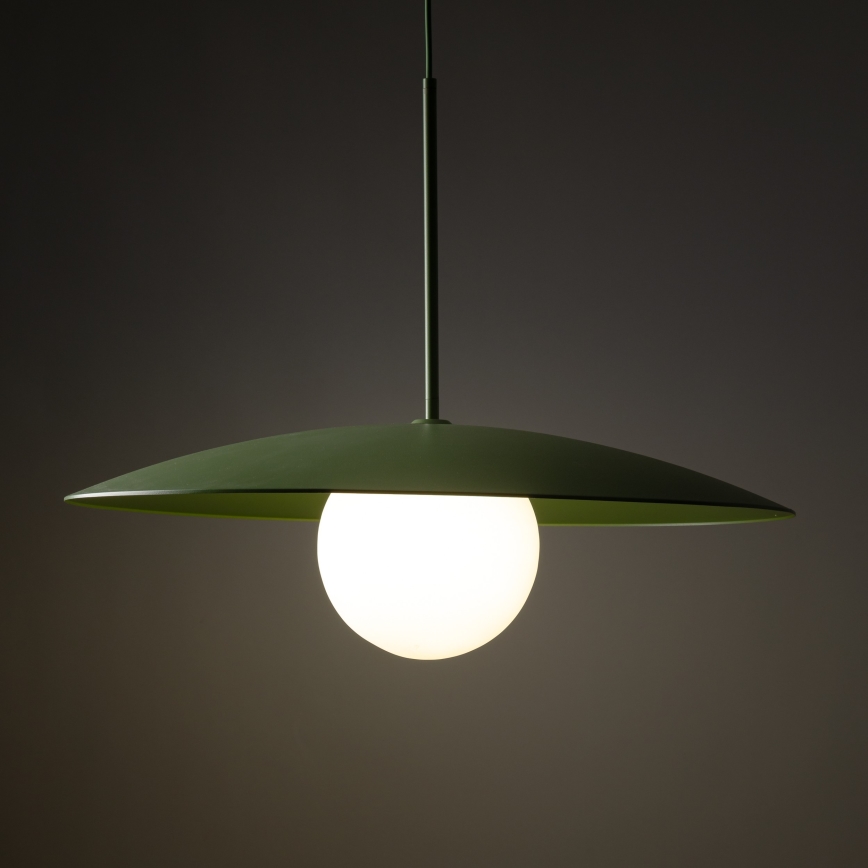 Lámpara colgante SLATE 1xE27/15W/230V diá. 65 cm Verde